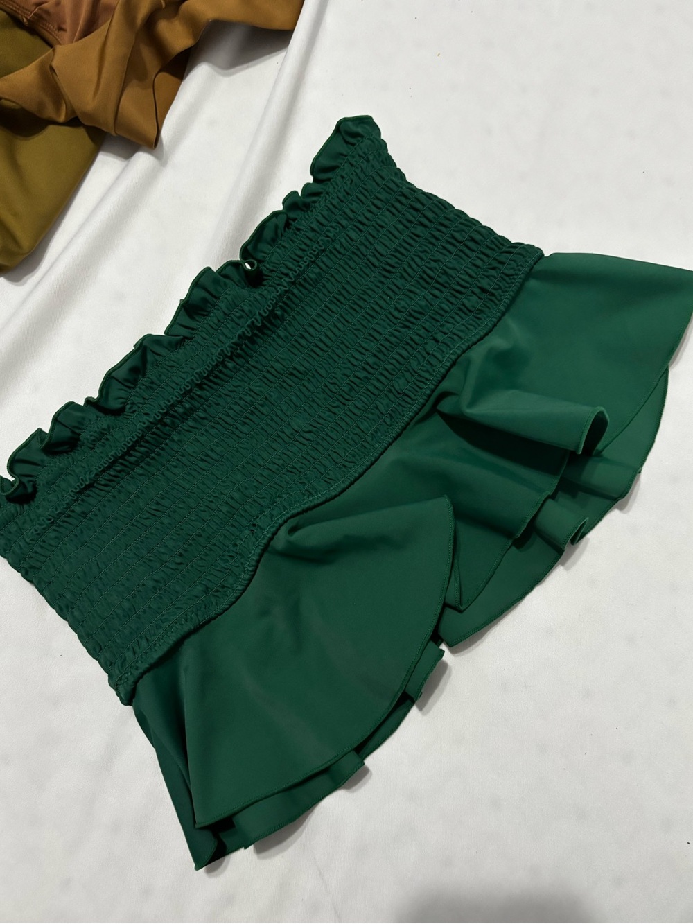 Free Green Ruffled bathing suit top